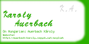 karoly auerbach business card