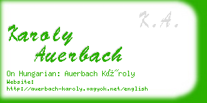 karoly auerbach business card